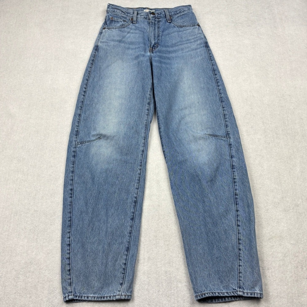 Levis Cinch Barrel Jeans Womens 26 Blue High Rise Balloon Horseshoe Denim 003V5